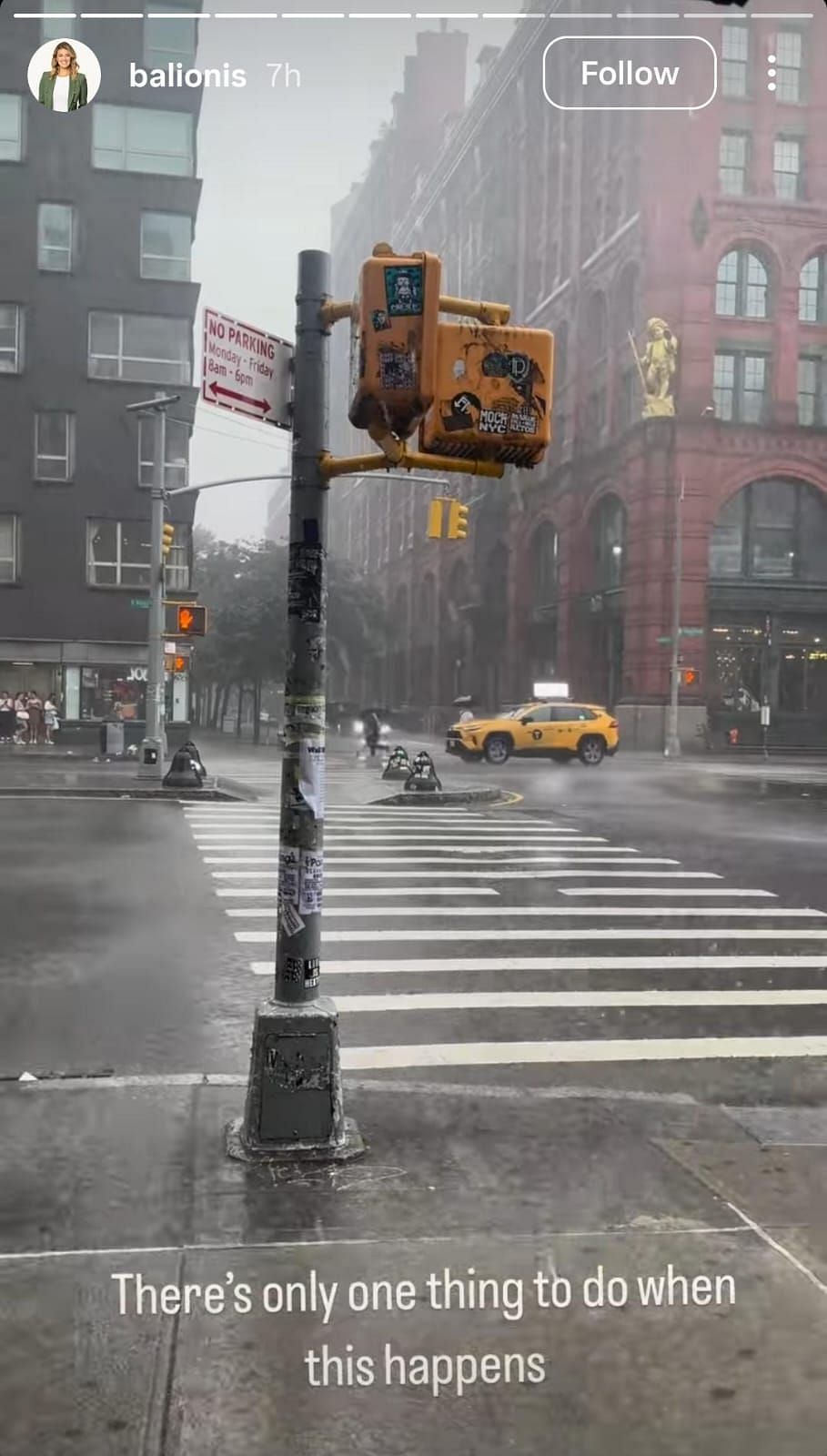 Rainy day in New York ( via Amanda Balionis' Instagram post)
